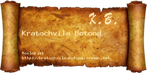 Kratochvila Botond névjegykártya